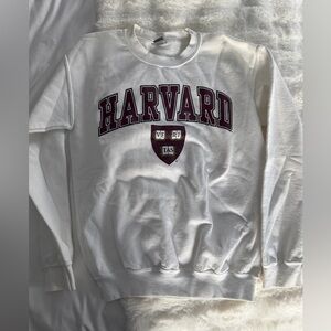 Unisex Harvard White Sweatshirt